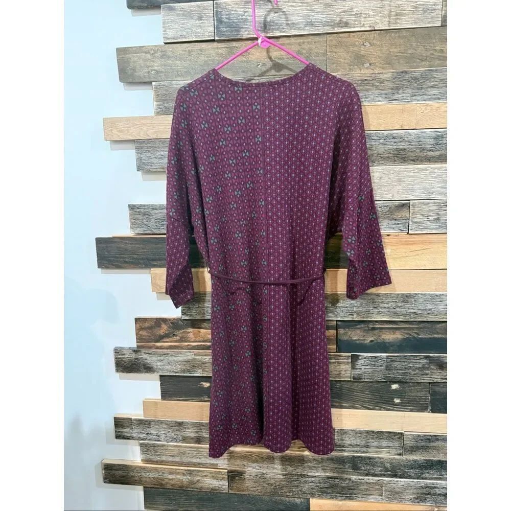 Gudrun Sjoden midi burgundy dress size Large - Picture 2 of 8